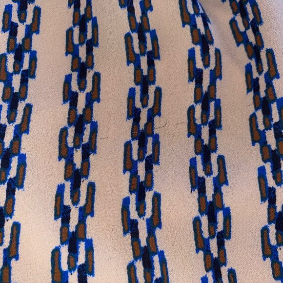 Collective Concepts Romper Womens Medium Beige Blue V-Neck Short Sleeve Pleated - Picture 3 of 8